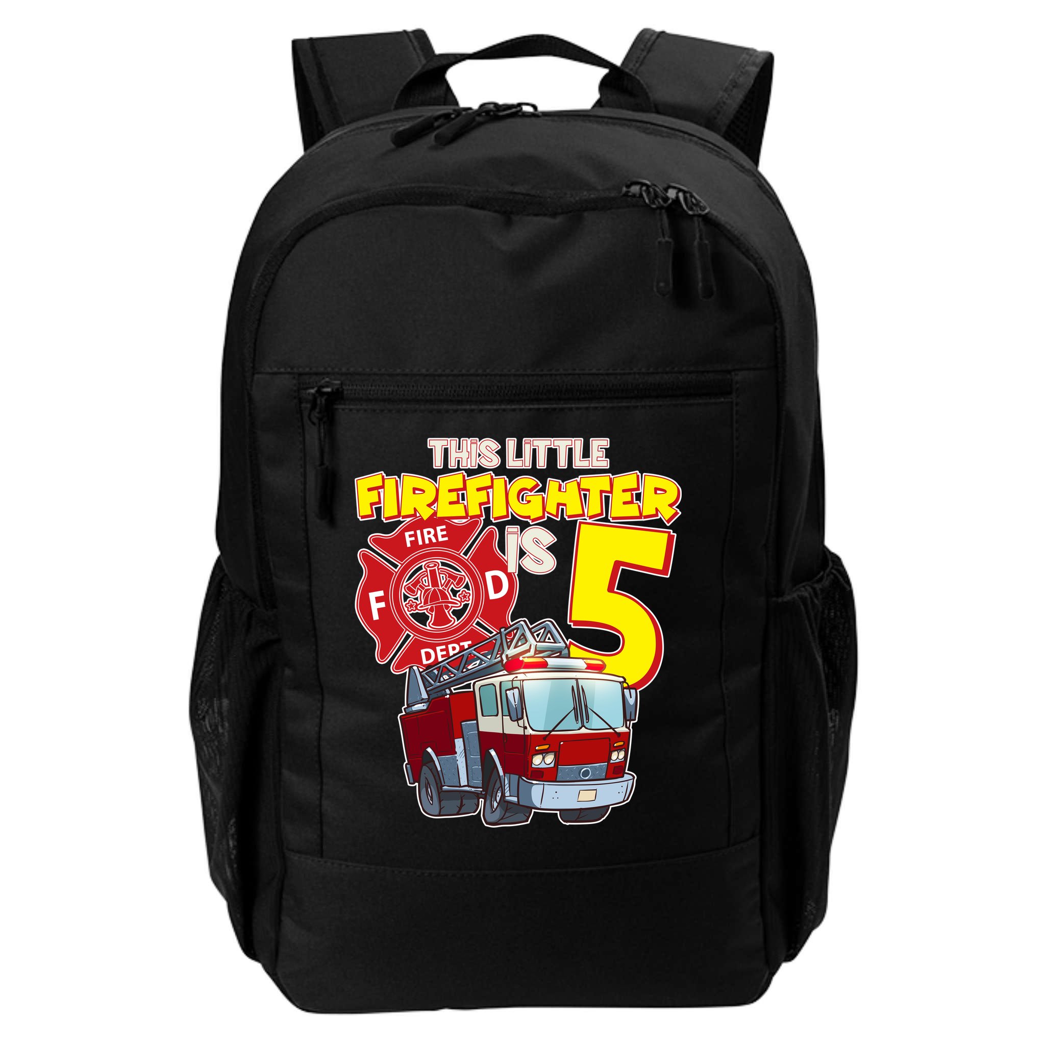 5th Birthday This Little Firefighter Is Five Backpack