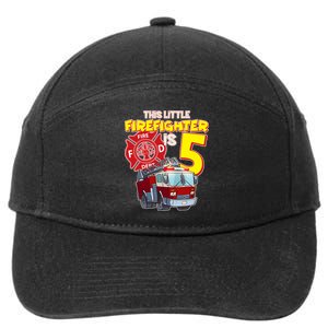 5th Birthday This Little Firefighter Is Five 7-Panel Snapback Hat