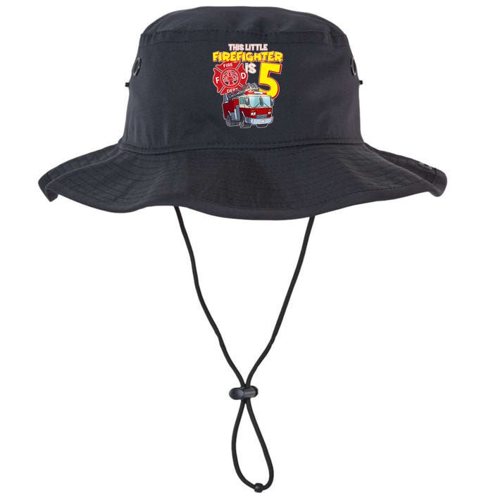 5th Birthday This Little Firefighter Is Five Legacy Cool Fit Booney Bucket Hat