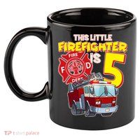 5th Birthday This Little Firefighter Is Five 11oz C Handle Ceramic Mug