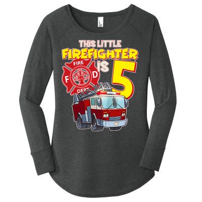 5th Birthday This Little Firefighter Is Five Women's Perfect Tri Tunic Long Sleeve Shirt