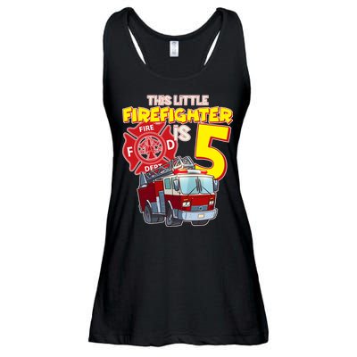 5th Birthday This Little Firefighter Is Five Ladies Essential Flowy Tank