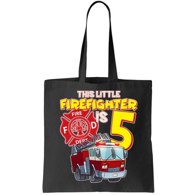 5th Birthday This Little Firefighter Is Five Bag