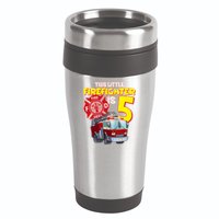 5th Birthday This Little Firefighter Is Five 16oz Travel Tumbler