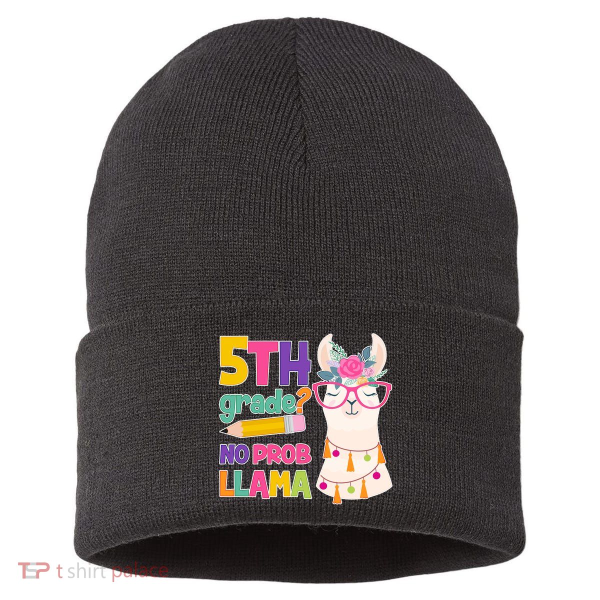 5th Grade? No Prob Llama Sustainable Knit Beanie