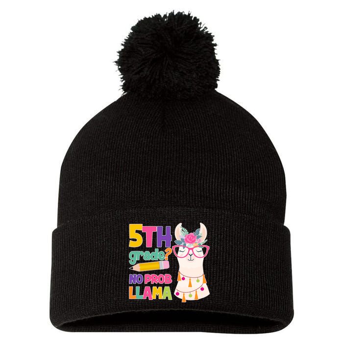 5th Grade? No Prob Llama Pom Pom 12in Knit Beanie
