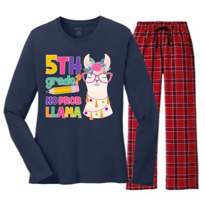 5th Grade? No Prob Llama Women's Long Sleeve Flannel Pajama Set 