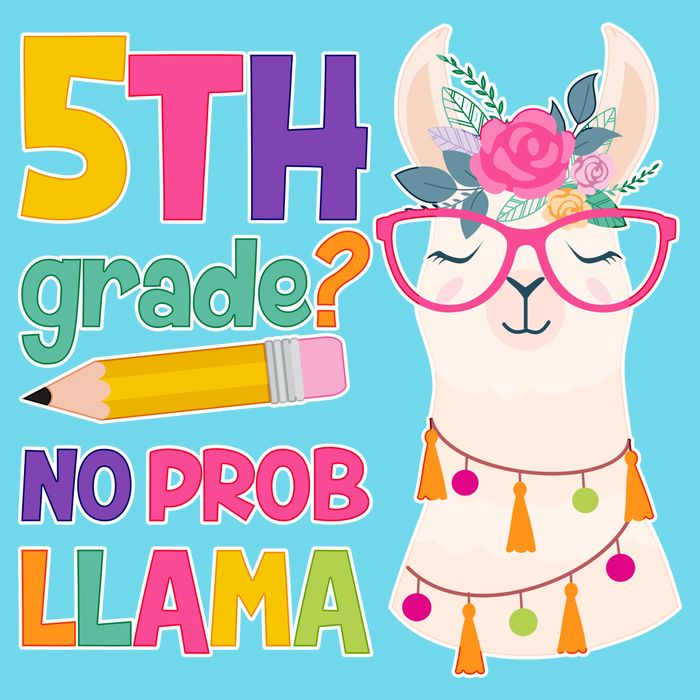 5th Grade? No Prob Llama Button