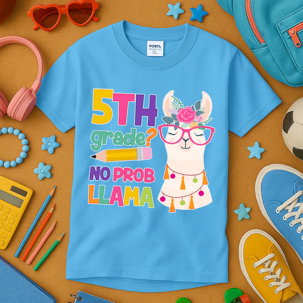 5th Grade? No Prob Llama Kids T-Shirt