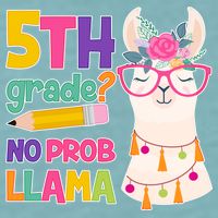 5th Grade? No Prob Llama Sueded Cloud Jersey T-Shirt