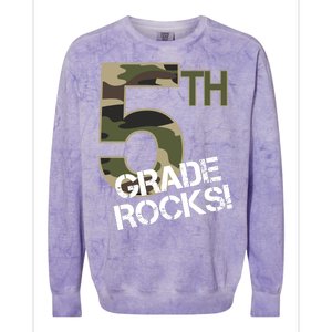 5th Grade Rocks Camo Colorblast Crewneck Sweatshirt