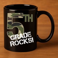 5th Grade Rocks Camo 11oz C Handle Ceramic Mug