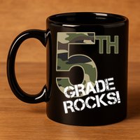 5th Grade Rocks Camo 11oz C Handle Ceramic Mug