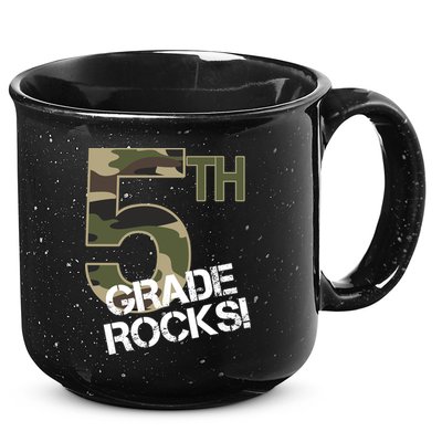 5th Grade Rocks Camo 15oz Campfire Ceramic Mug
