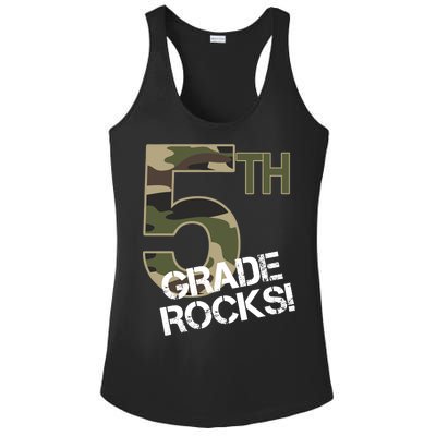 5th Grade Rocks Camo Ladies PosiCharge Competitor Racerback Tank