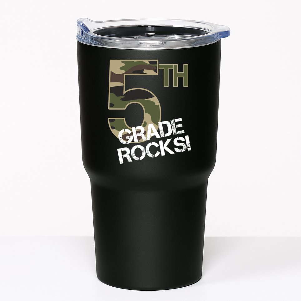 5th Grade Rocks Camo Tumbler