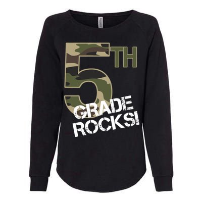 5th Grade Rocks Camo Womens California Wash Sweatshirt