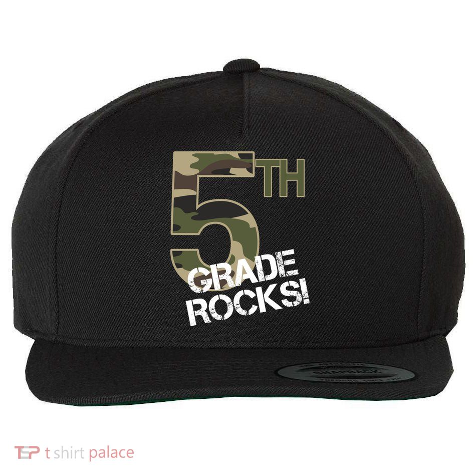 5th Grade Rocks Camo Wool Snapback Cap