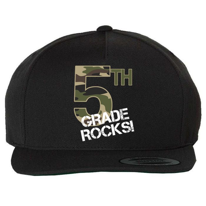 5th Grade Rocks Camo Wool Snapback Cap