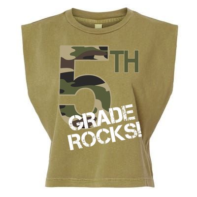 5th Grade Rocks Camo Garment-Dyed Women's Muscle Tee