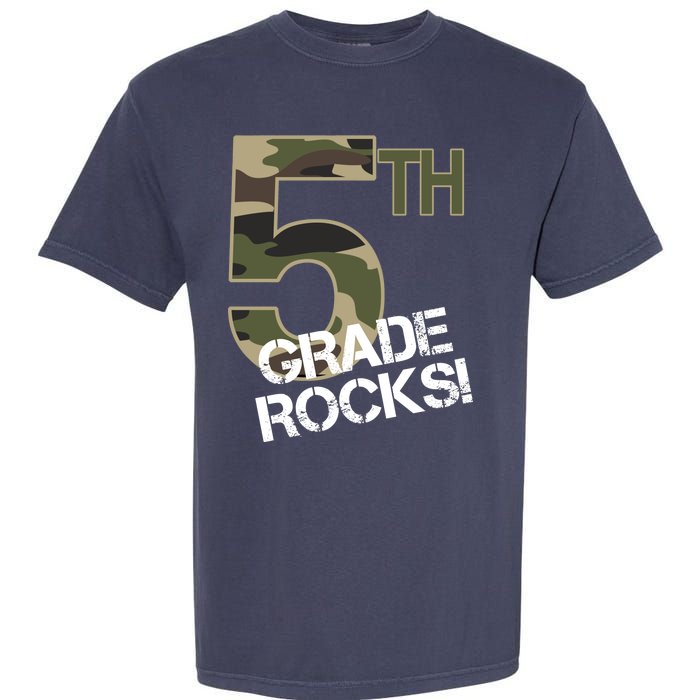 5th Grade Rocks Camo Garment-Dyed Heavyweight T-Shirt