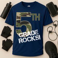 5th Grade Rocks Camo Cooling Performance Crew T-Shirt