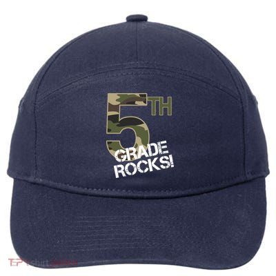 5th Grade Rocks Camo 7-Panel Snapback Hat