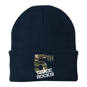 5th Grade Rocks Camo Knit Cap Winter Beanie