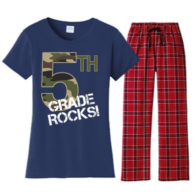 5th Grade Rocks Camo Women's Flannel Pajama Set