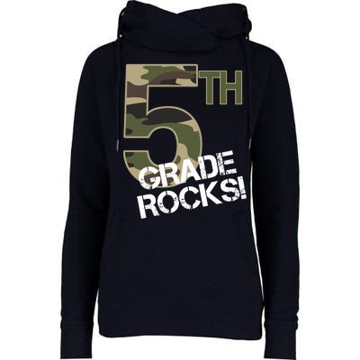 5th Grade Rocks Camo Womens Funnel Neck Pullover Hood