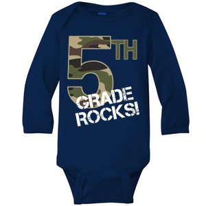 5th Grade Rocks Camo Baby Long Sleeve Bodysuit