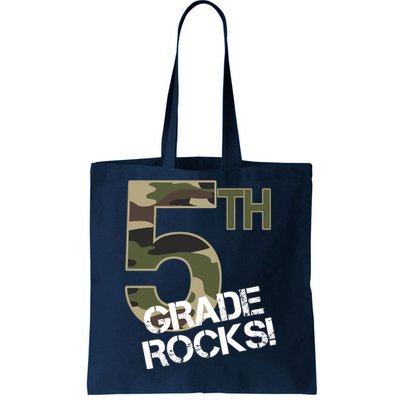 5th Grade Rocks Camo Tote Bag