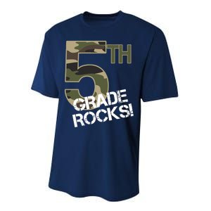 5th Grade Rocks Camo Performance Sprint T-Shirt