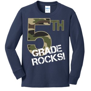 5th Grade Rocks Camo Kids Long Sleeve Shirt