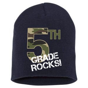 5th Grade Rocks Camo Short Acrylic Beanie