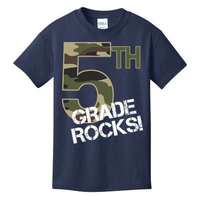5th Grade Rocks Camo Kids T-Shirt