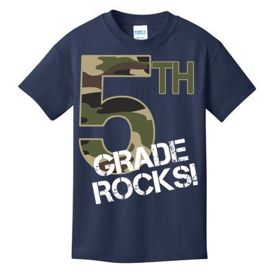 5th Grade Rocks Camo Kids T-Shirt