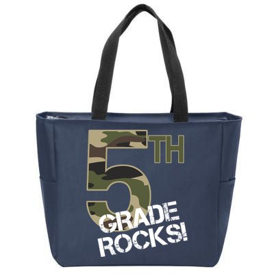 5th Grade Rocks Camo Zip Tote Bag