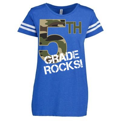 5th Grade Rocks Camo Enza Ladies Jersey Football T-Shirt