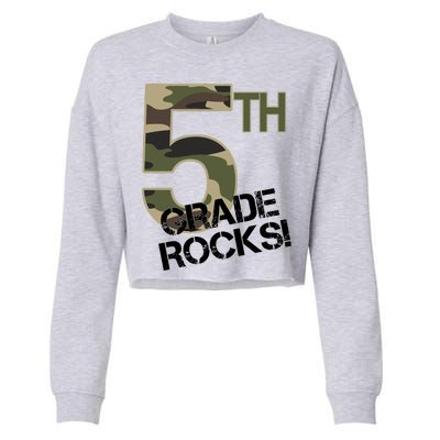 5th Grade Rocks Camo Cropped Pullover Crew