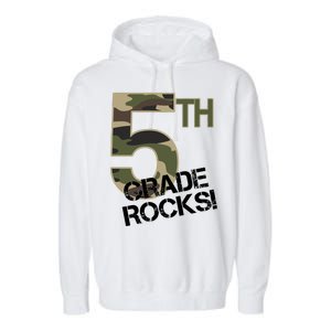 5th Grade Rocks Camo Garment-Dyed Fleece Hoodie