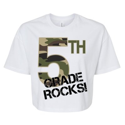 5th Grade Rocks Camo Bella+Canvas Jersey Crop Tee