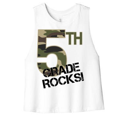 5th Grade Rocks Camo Women's Racerback Cropped Tank