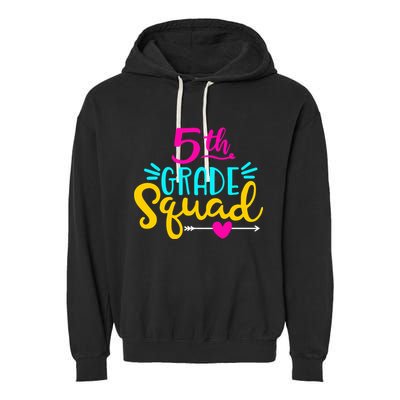 5th Grade Squad Team Arrow Heart Garment-Dyed Fleece Hoodie
