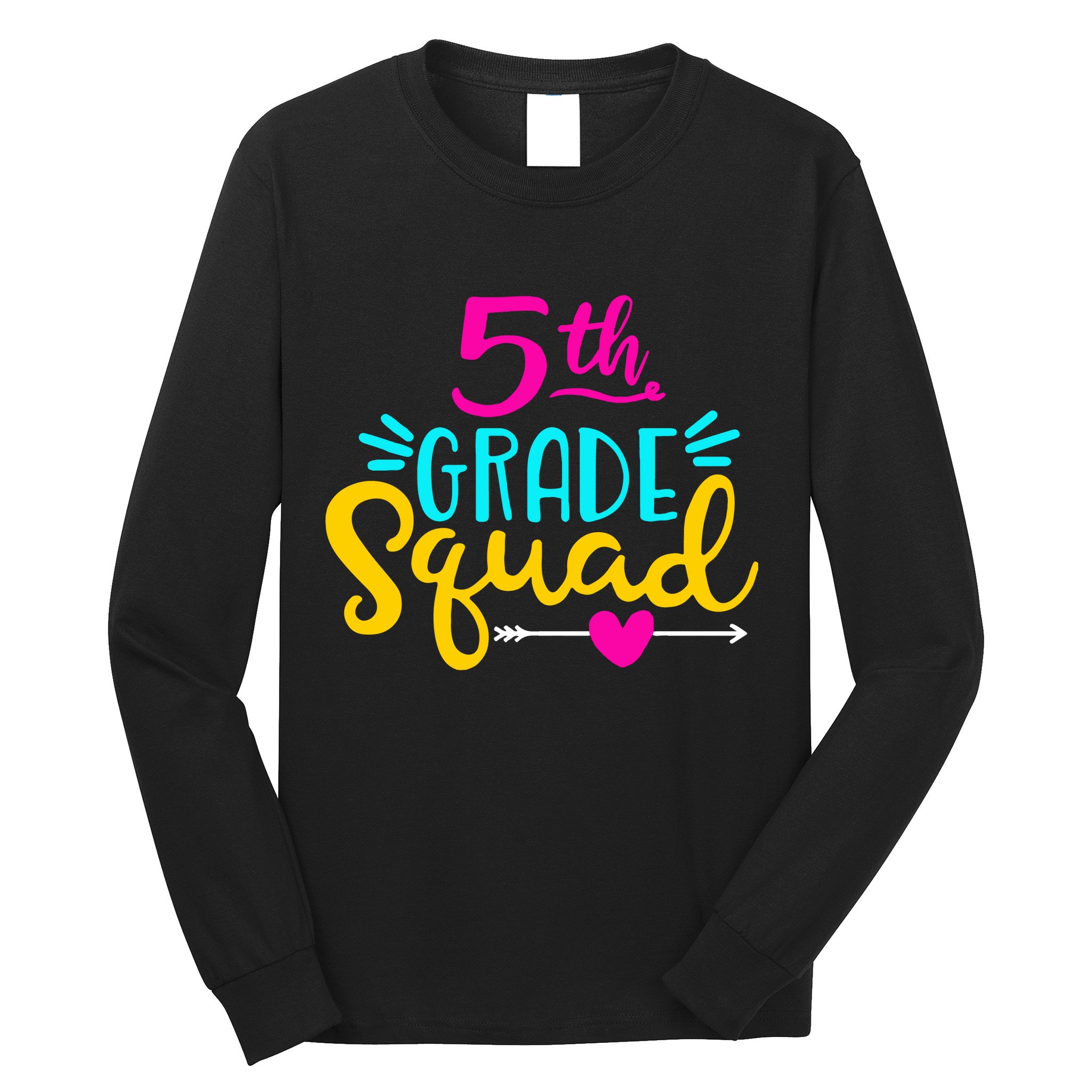 5th Grade Squad Team Arrow Heart Long Sleeve Shirt