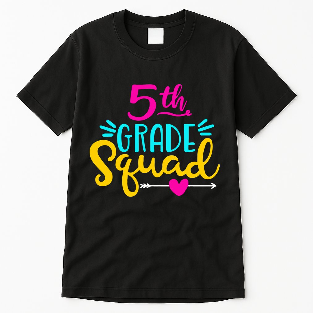 5th Grade Squad Team Arrow Heart Tall T-Shirt