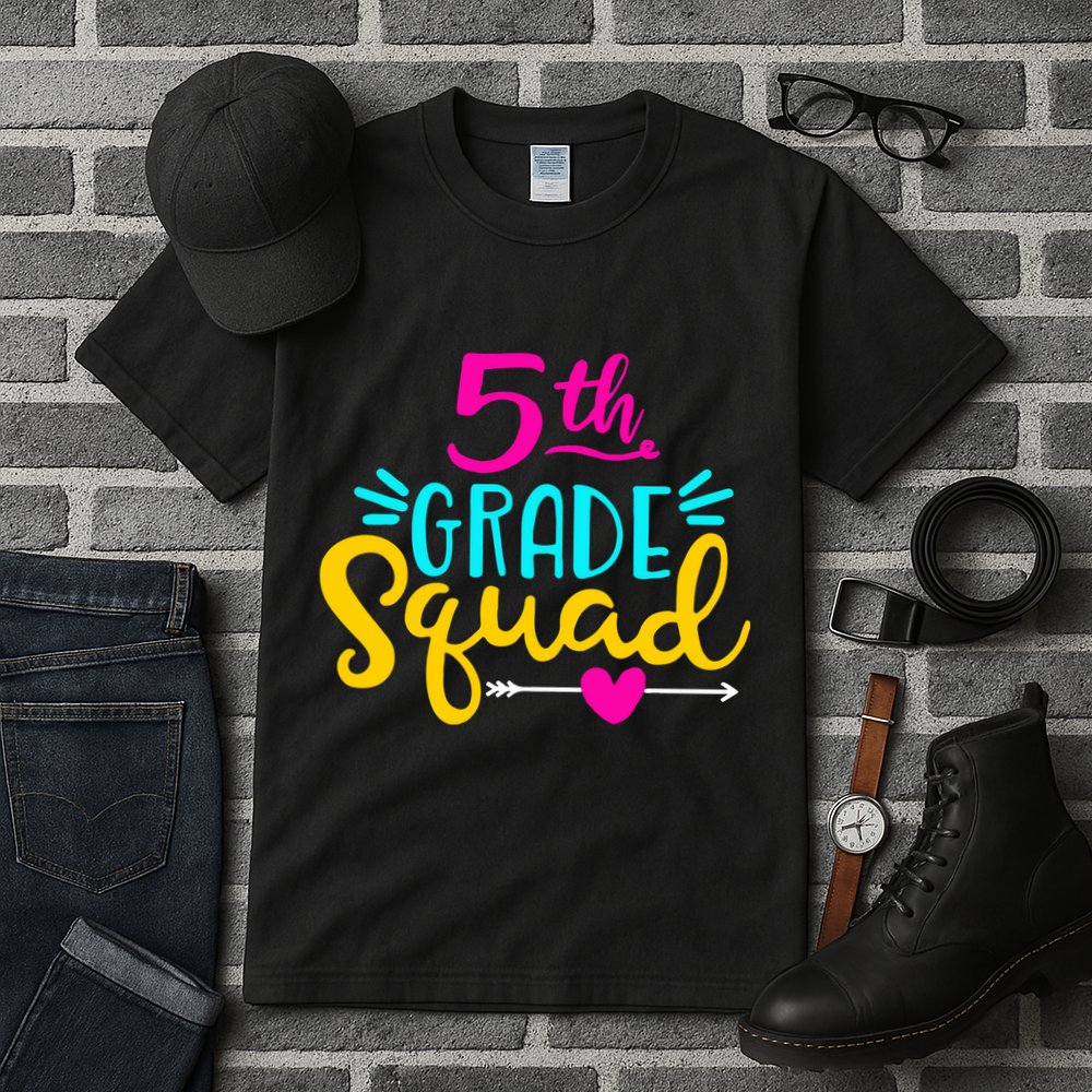 5th Grade Squad Team Arrow Heart Tall T-Shirt