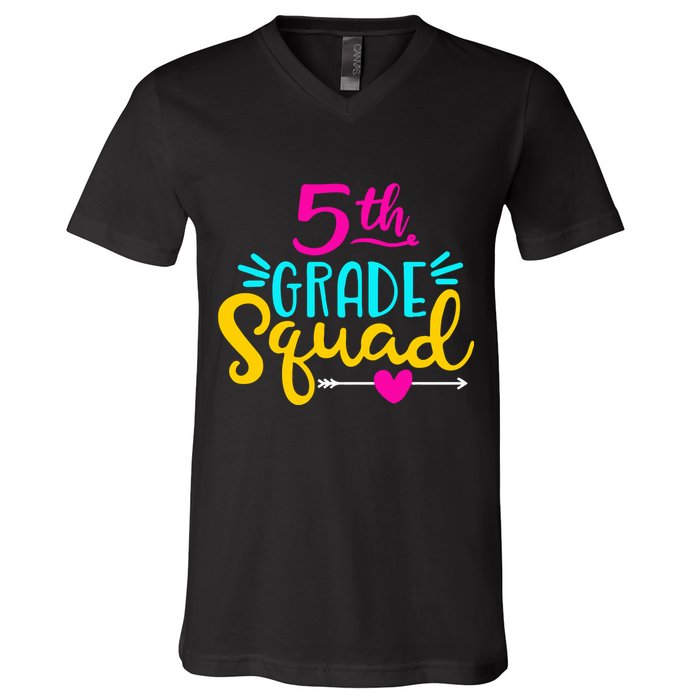 5th Grade Squad Team Arrow Heart V-Neck T-Shirt