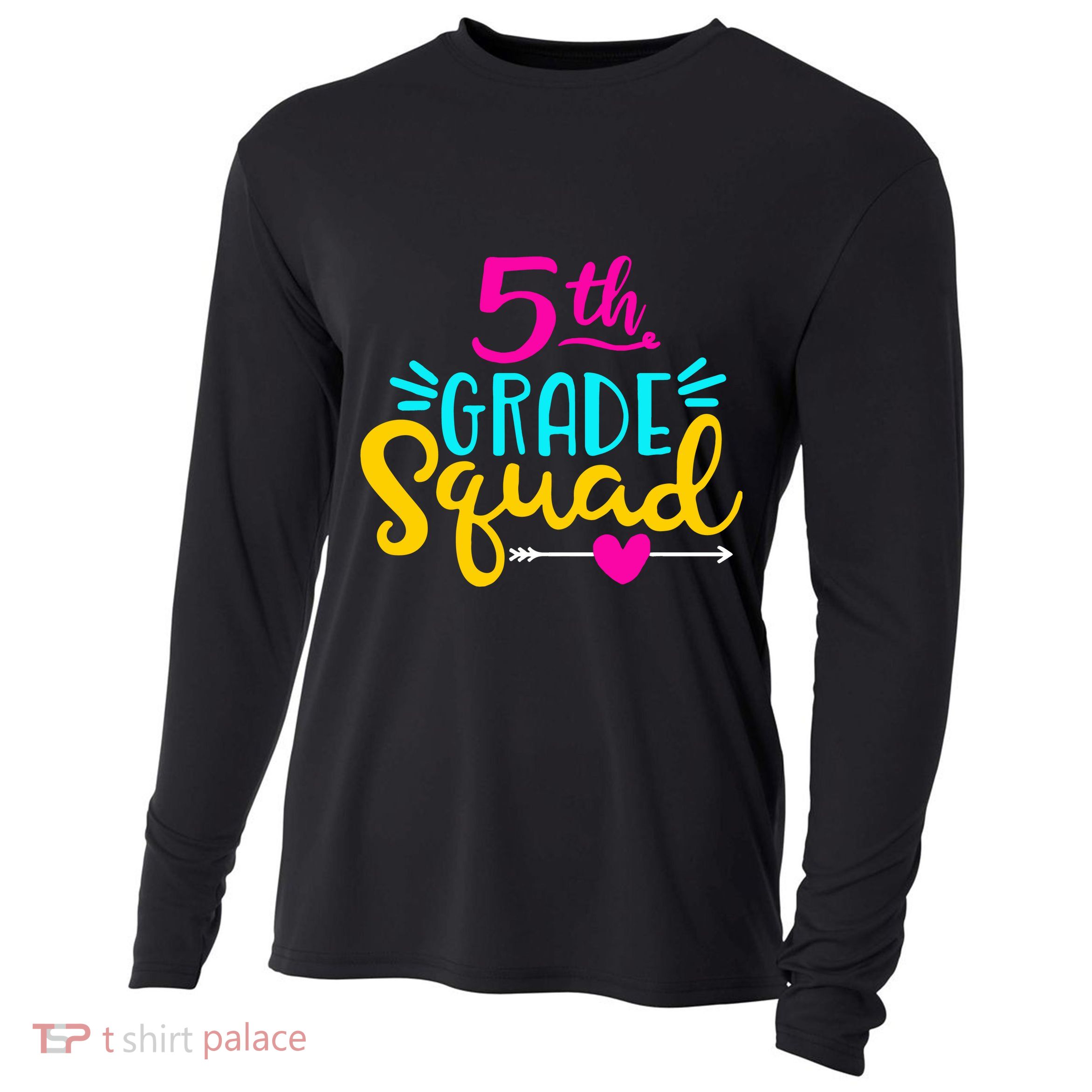 5th Grade Squad Team Arrow Heart Cooling Performance Long Sleeve Crew