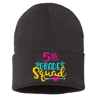 5th Grade Squad Team Arrow Heart Sustainable Knit Beanie